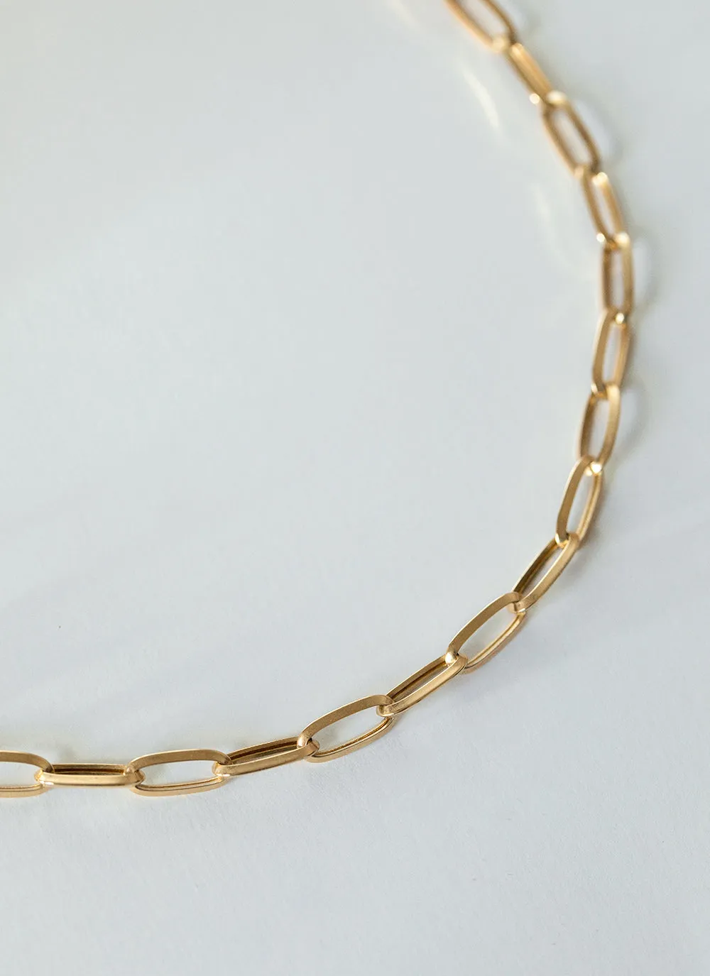 Paperclip 6mm necklace 14k gold