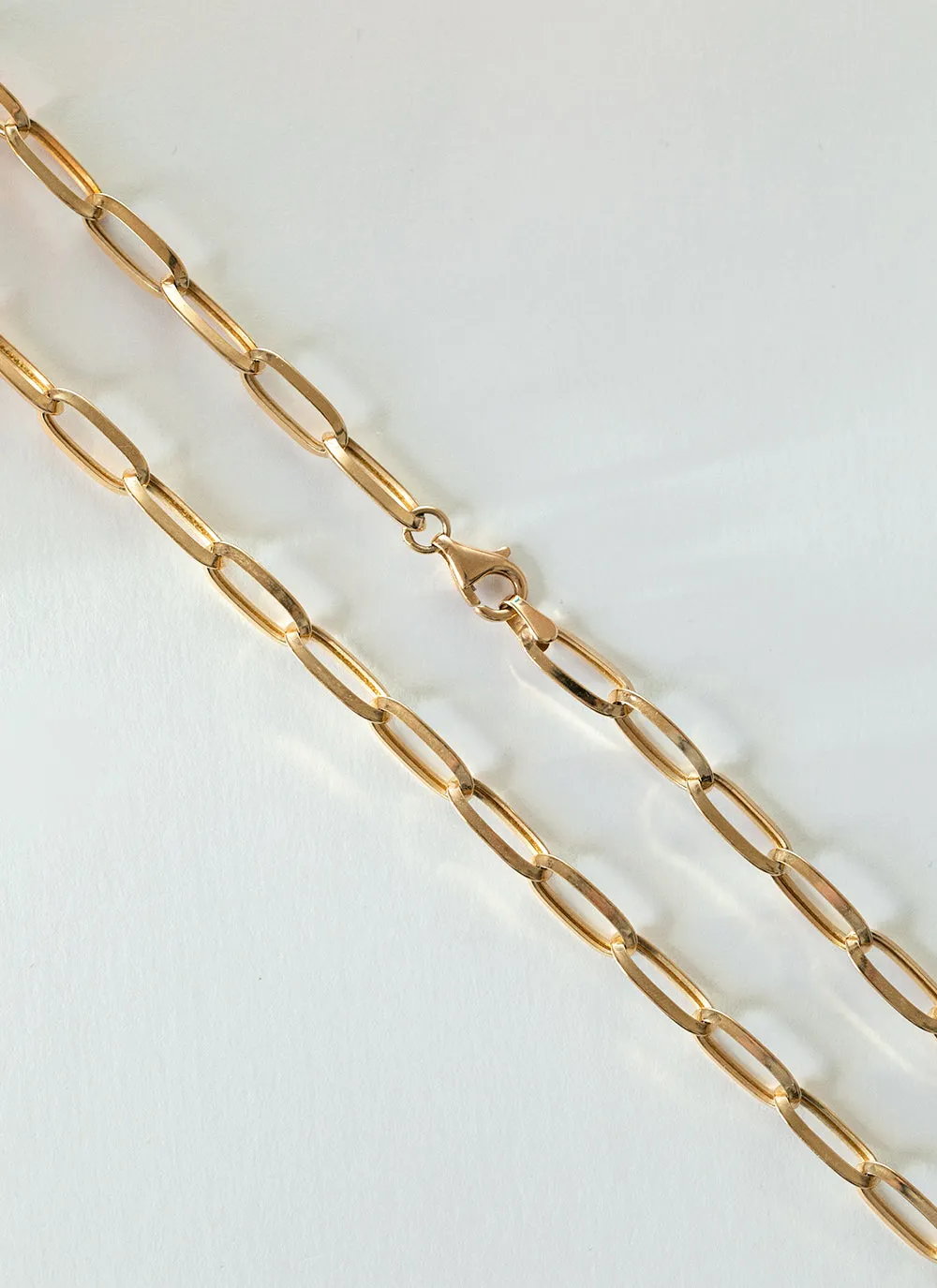 Paperclip 6mm necklace 14k gold