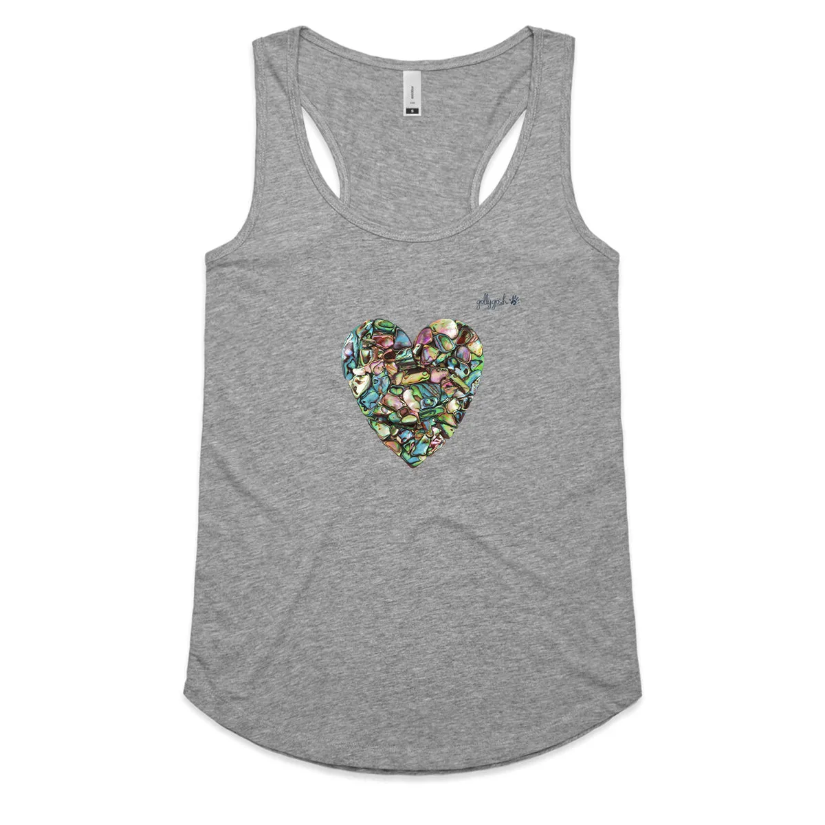 Paua Heart Racerback Singlet