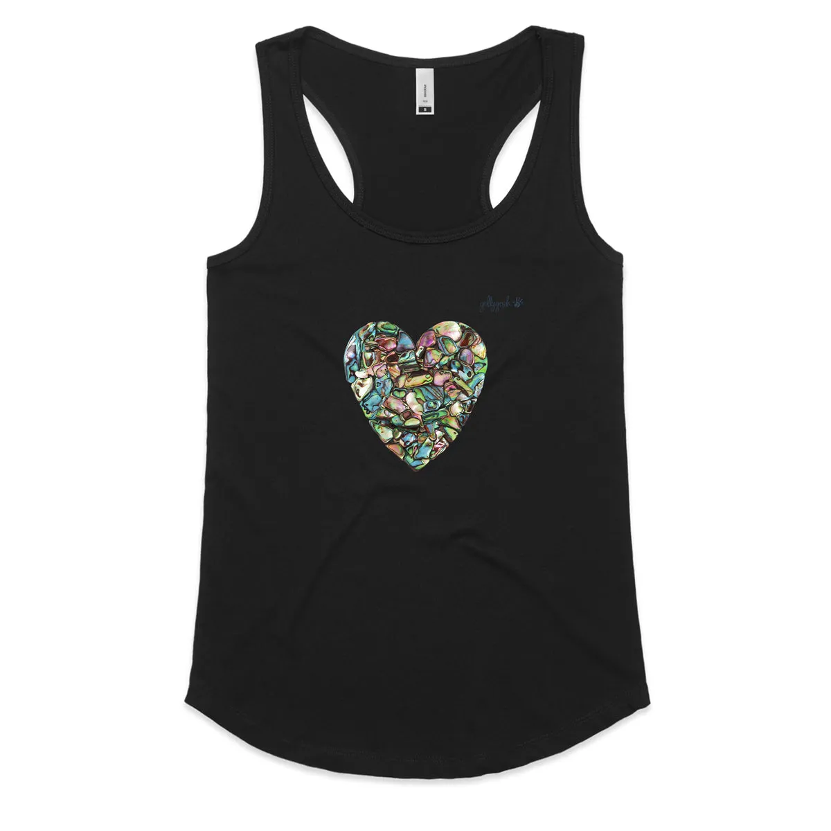 Paua Heart Racerback Singlet