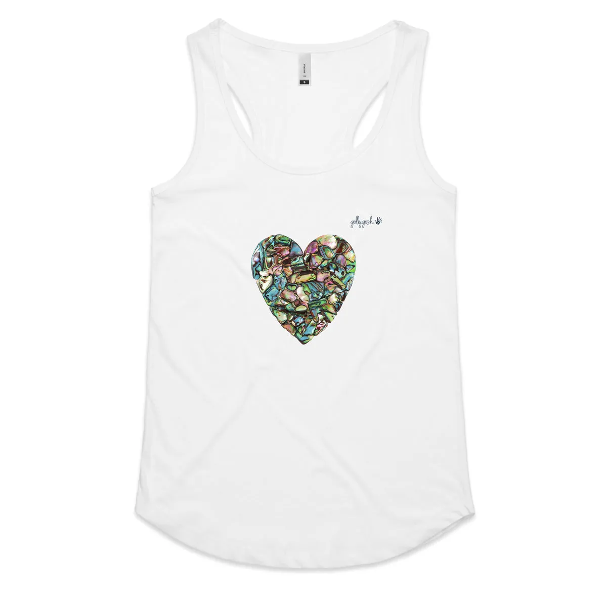 Paua Heart Racerback Singlet