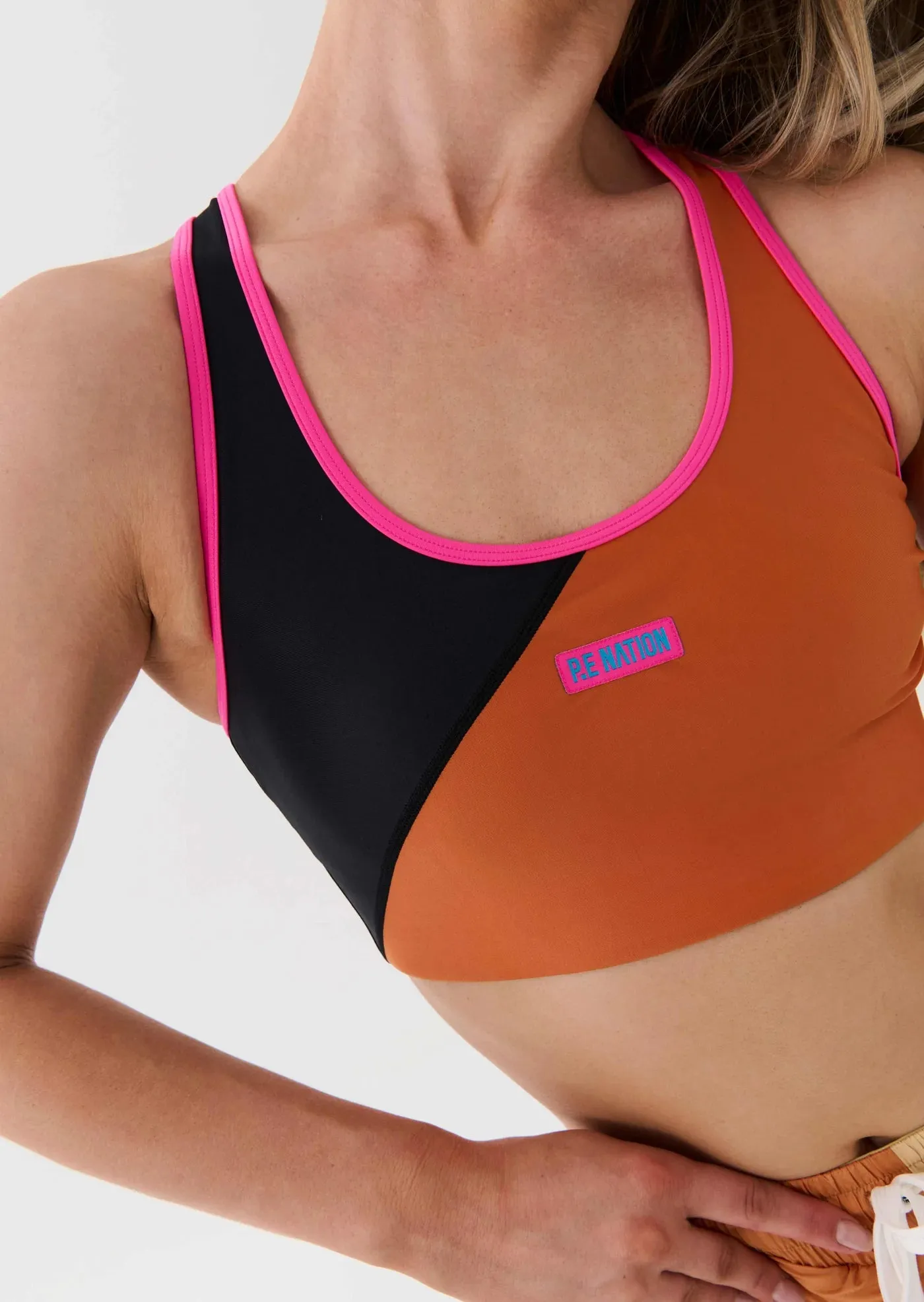 PE Nation - Runyon Sports Bra - Golden Oak