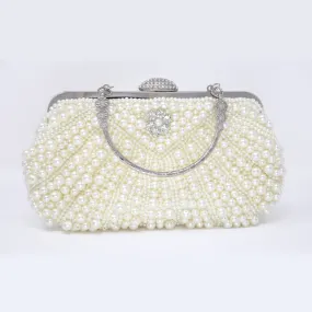 Pearl Floral Rhinestones Wedding Bag, Statement Bag, Evening Clutch, Wedding Clutch, Bridal Clutch, Bridal Cross body bag.