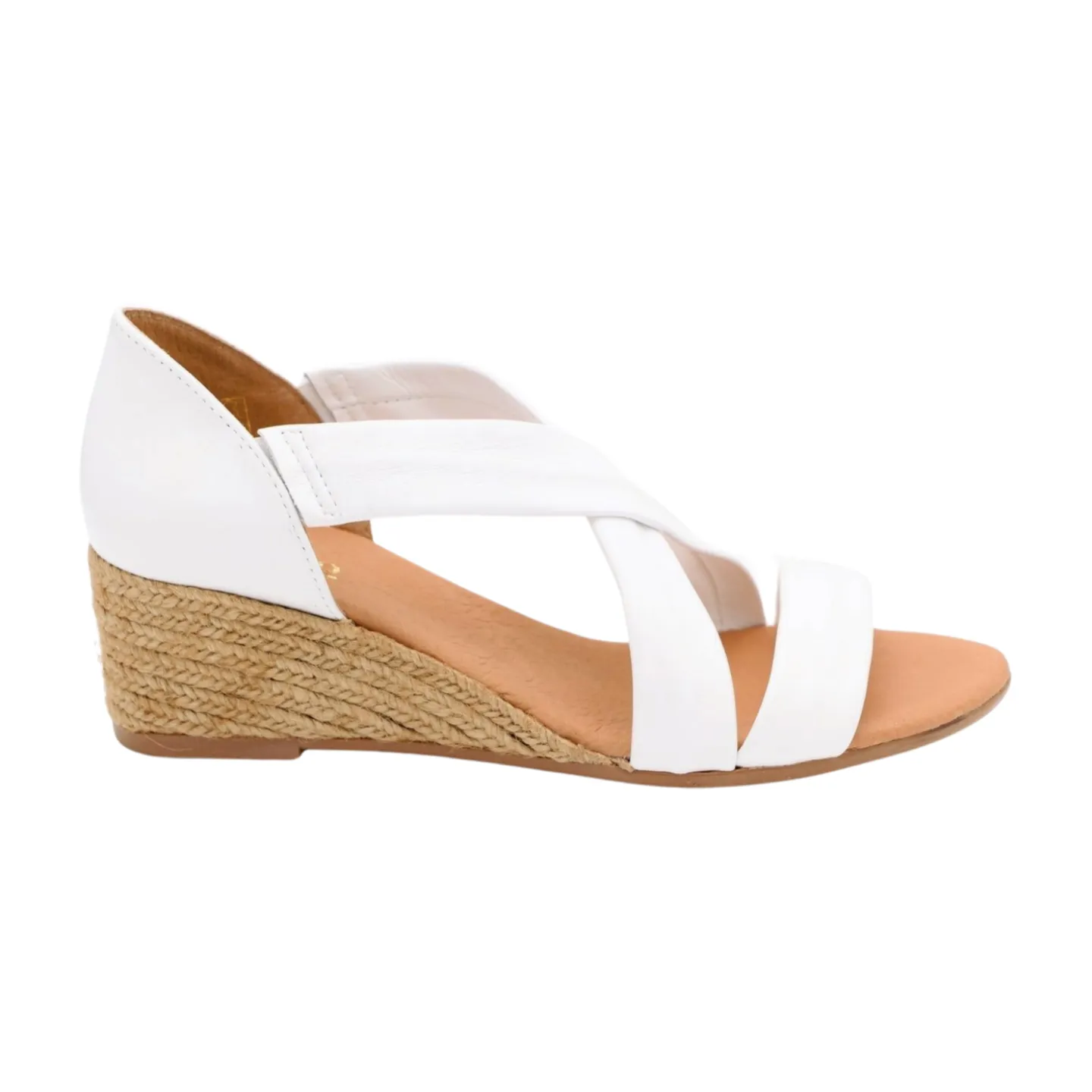 PINAZ White Leather Criss Cross Sandal