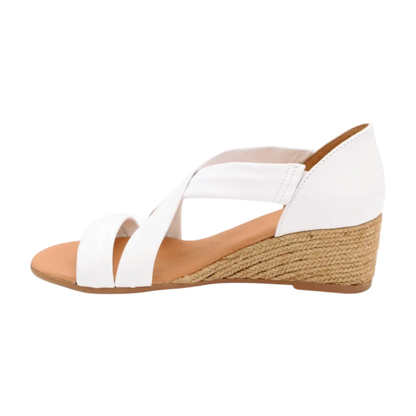 PINAZ White Leather Criss Cross Sandal