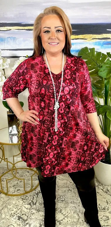 Pink Snake Flutter Tunic