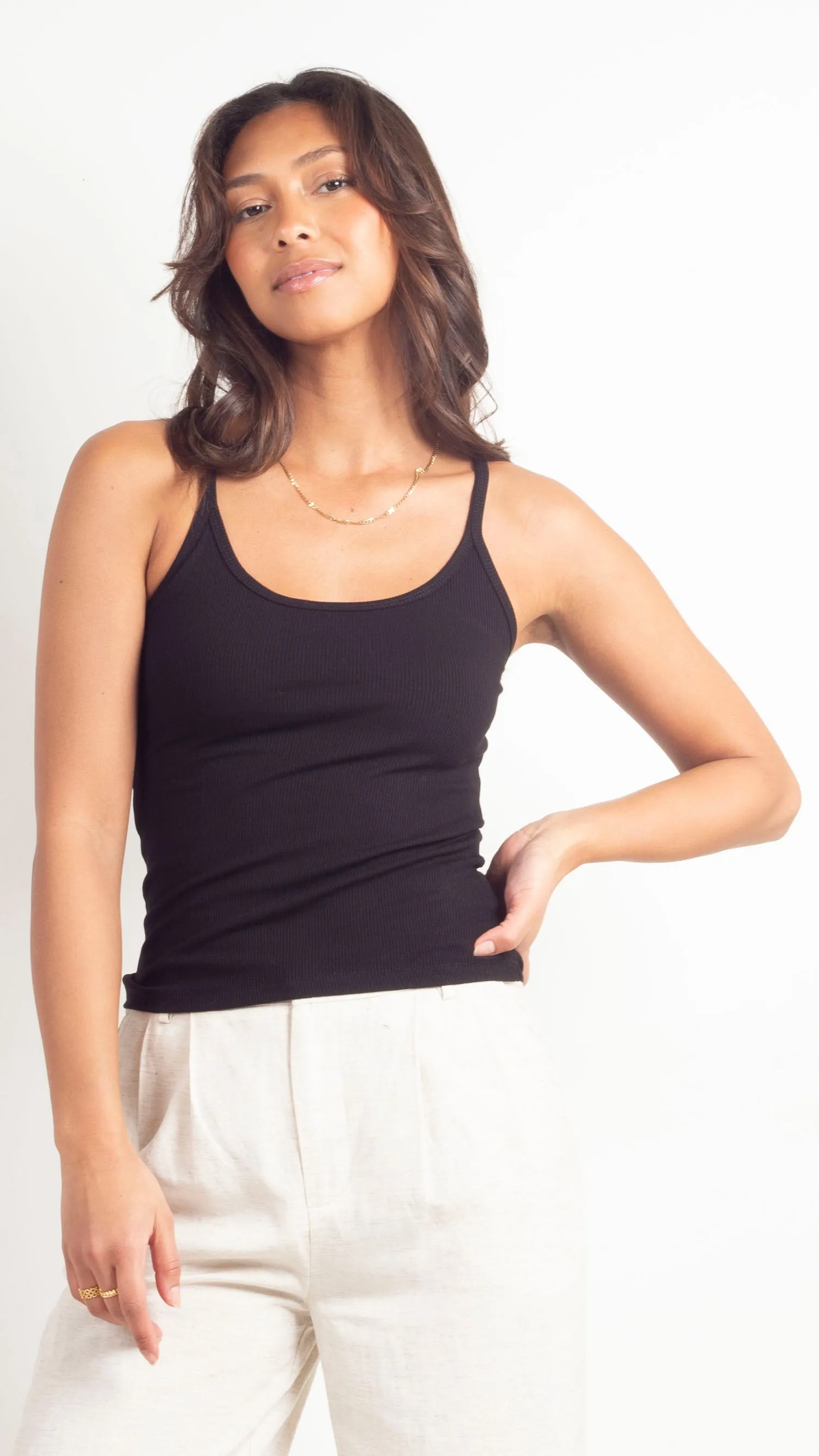 Racerback Micro Rib Tank - Black