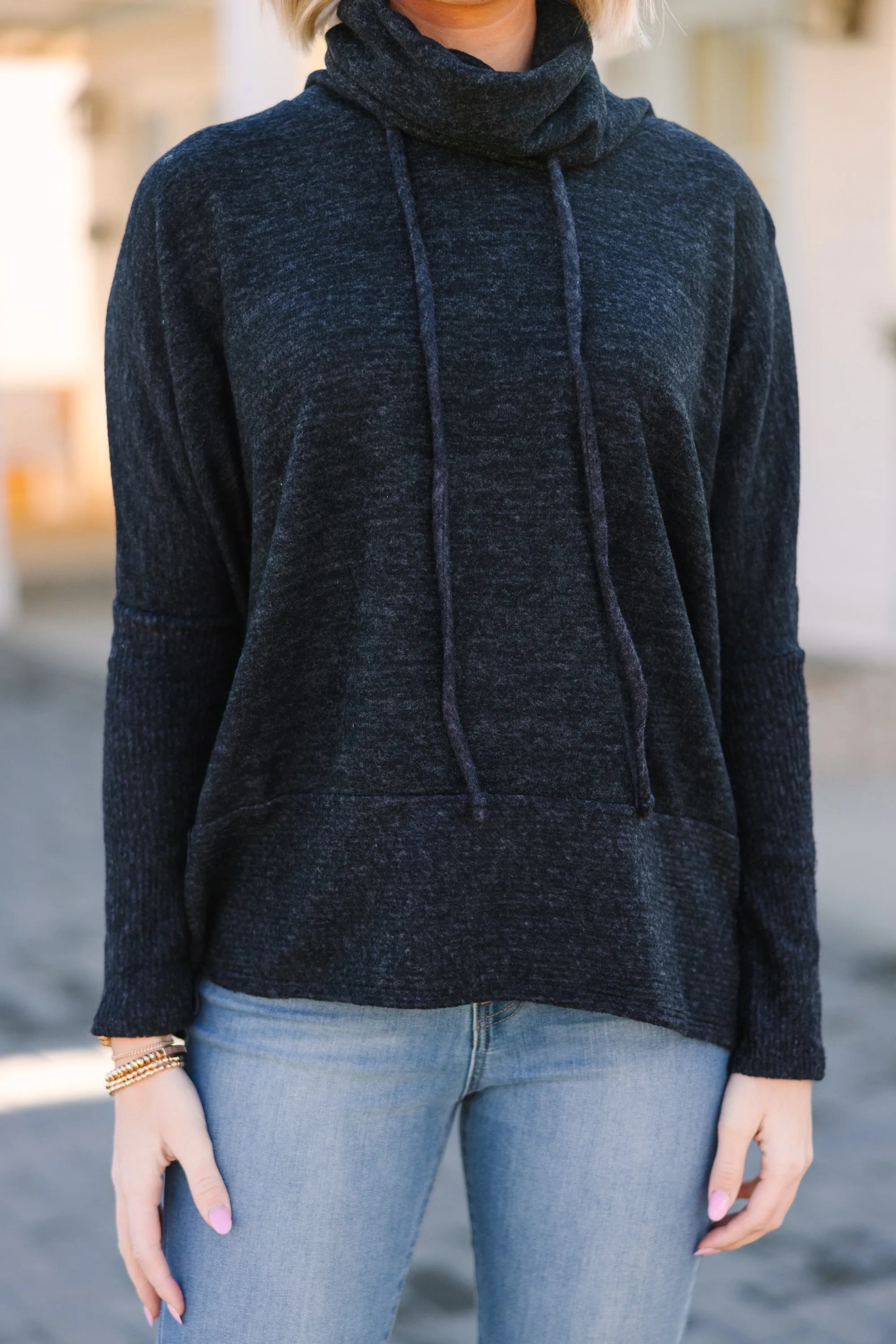 Realized Fun Charcoal Gray Turtleneck Tunic