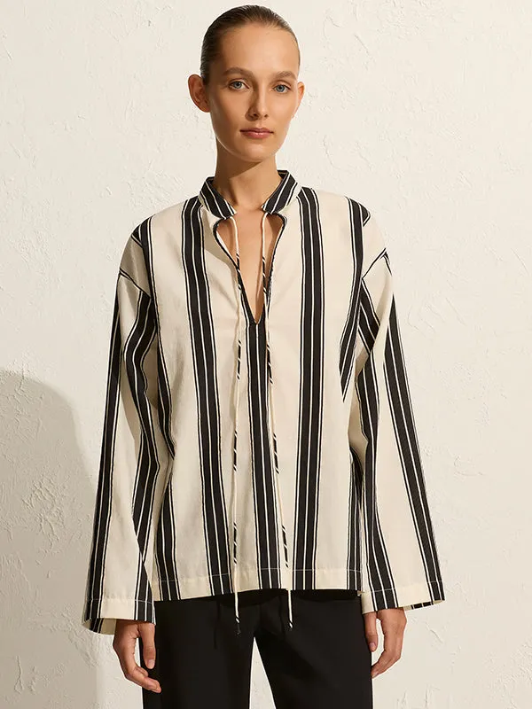 Relaxed Stripe Tunic in Nero Stripe