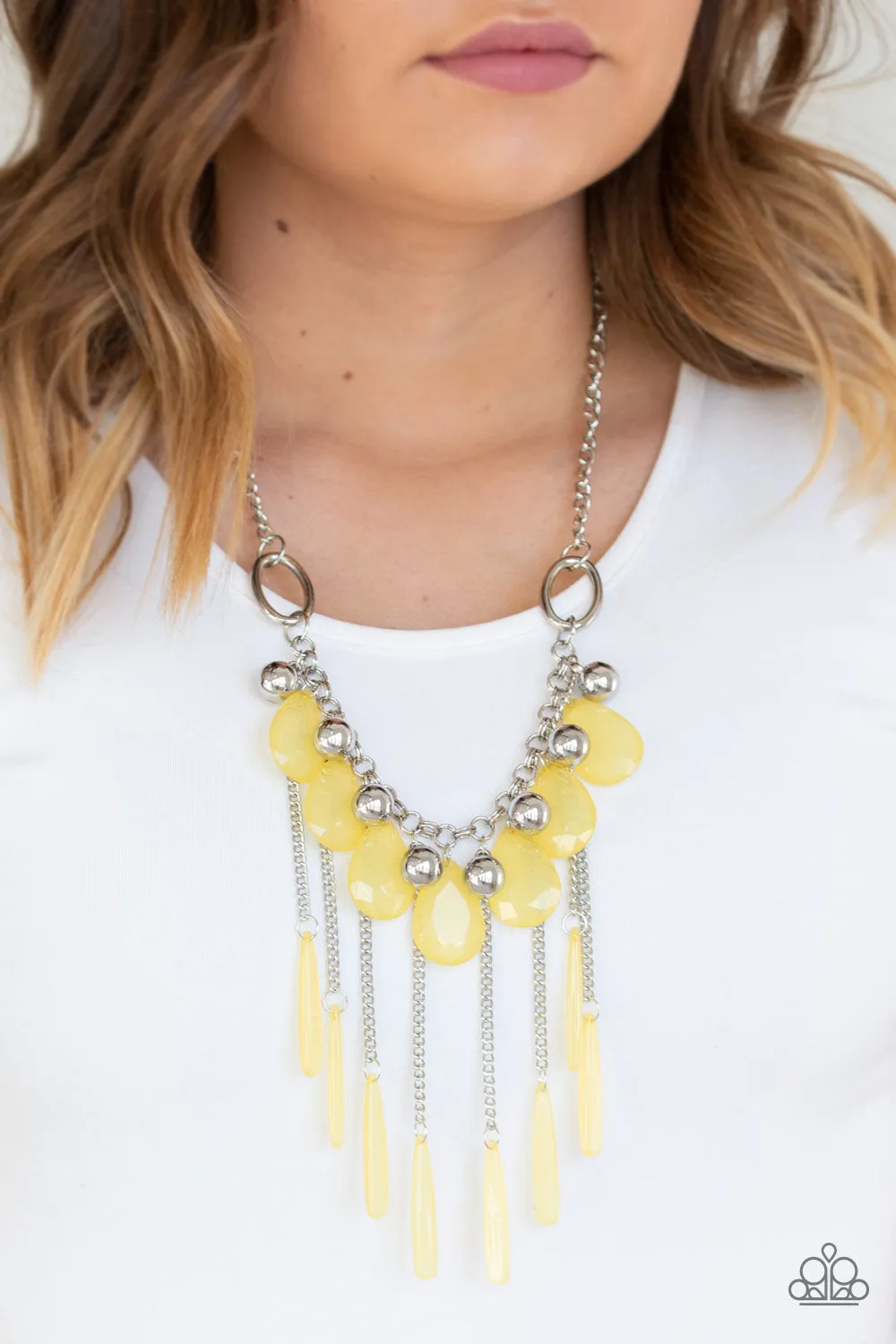 Roaring Riviera - Yellow Paparazzi Necklace