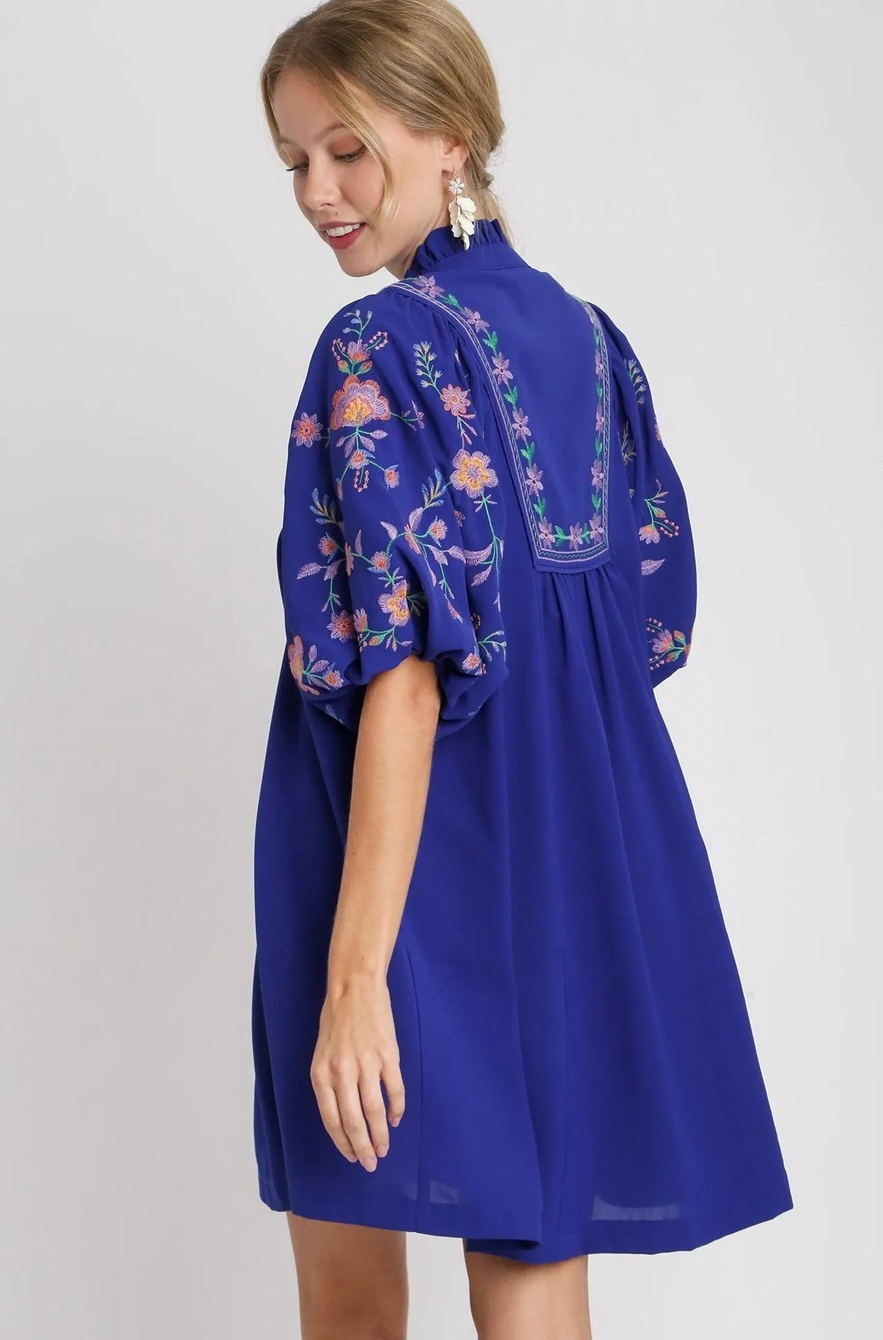 Royal Blue Embroidered Dress