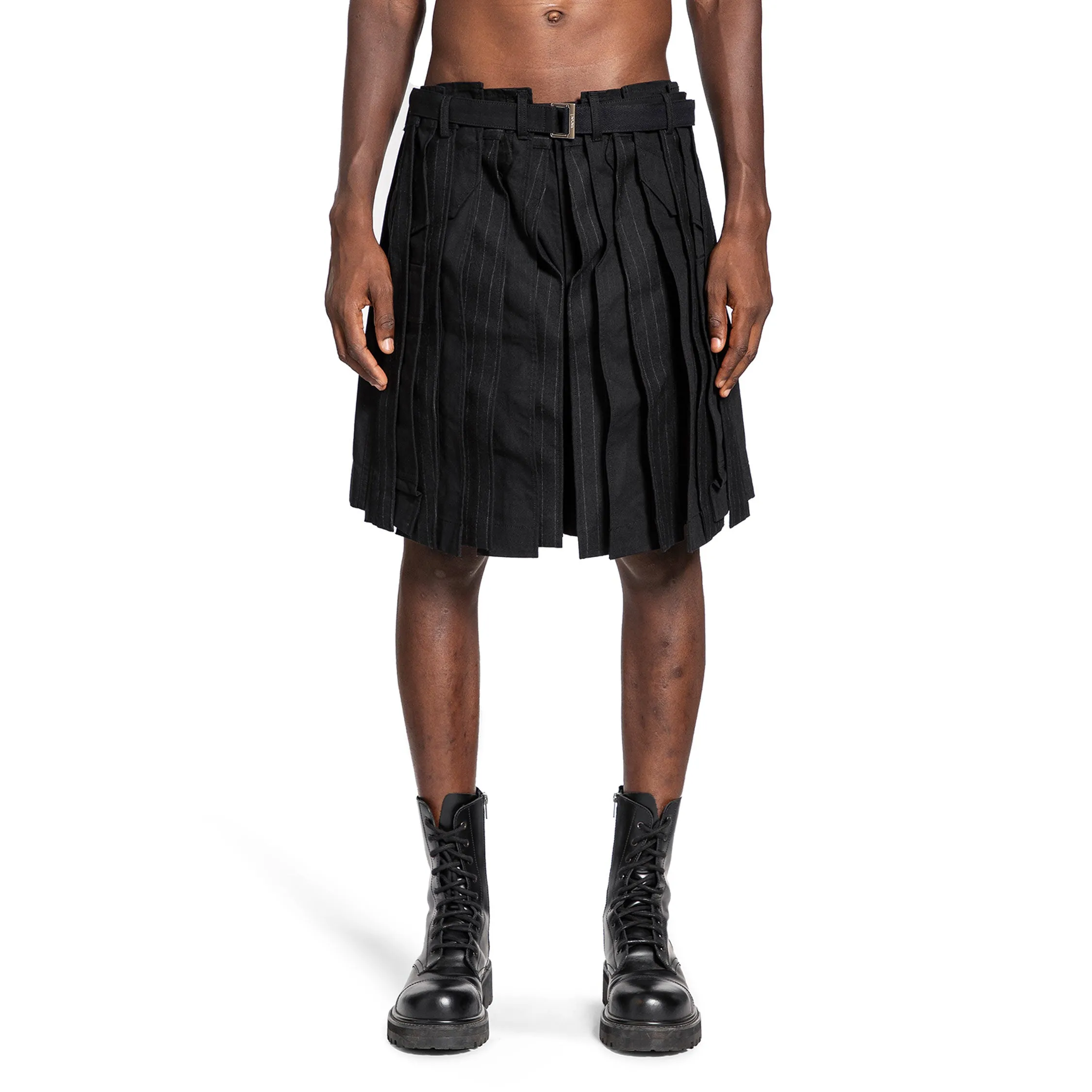 SACAI MAN BLACK SHORTS & SKIRTS