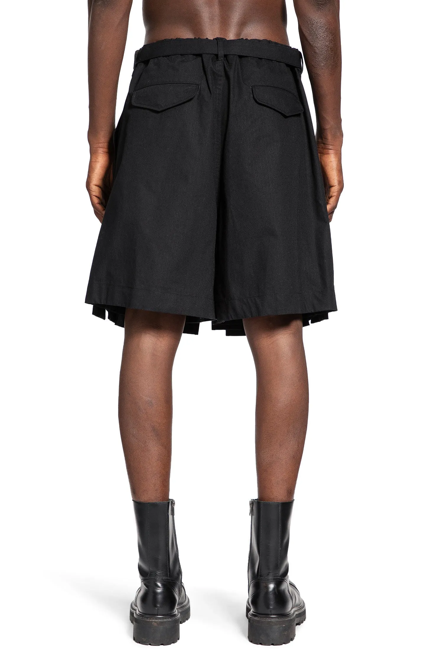 SACAI MAN BLACK SHORTS & SKIRTS