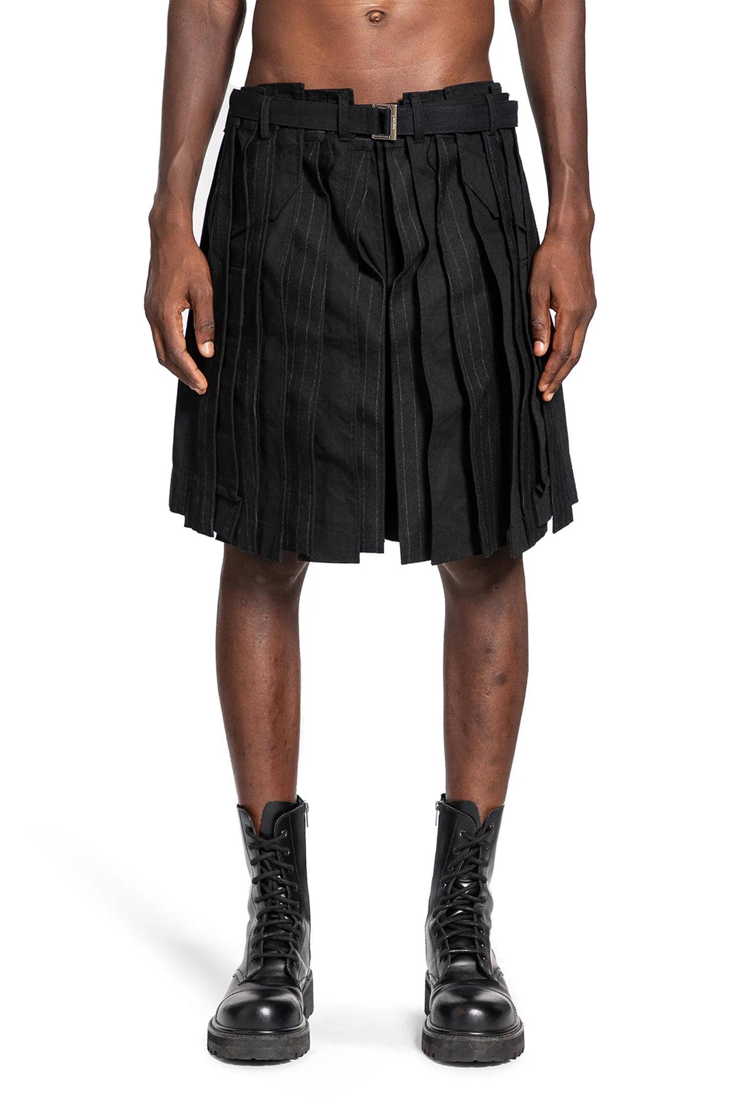 SACAI MAN BLACK SHORTS & SKIRTS