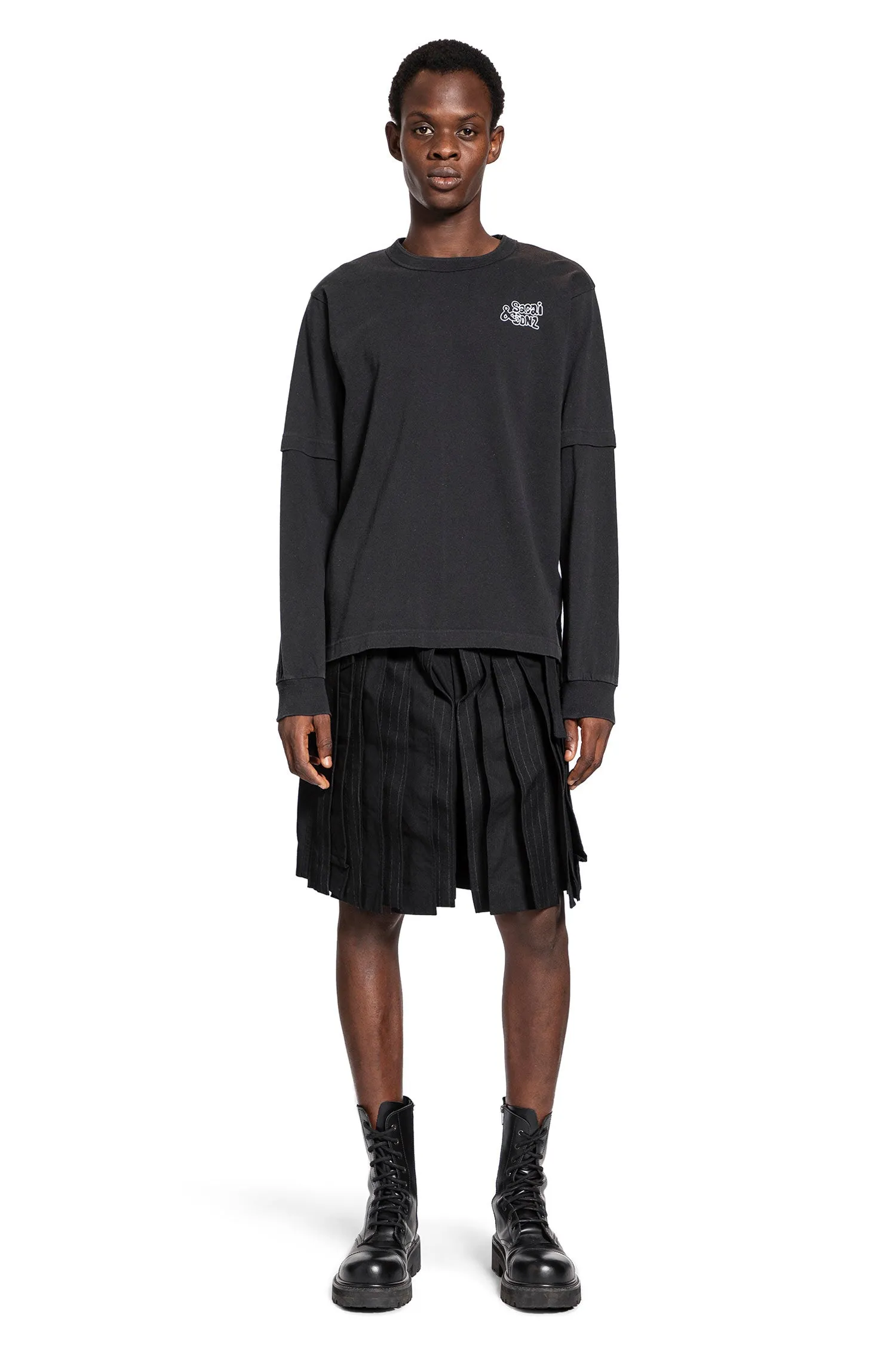 SACAI MAN BLACK SHORTS & SKIRTS