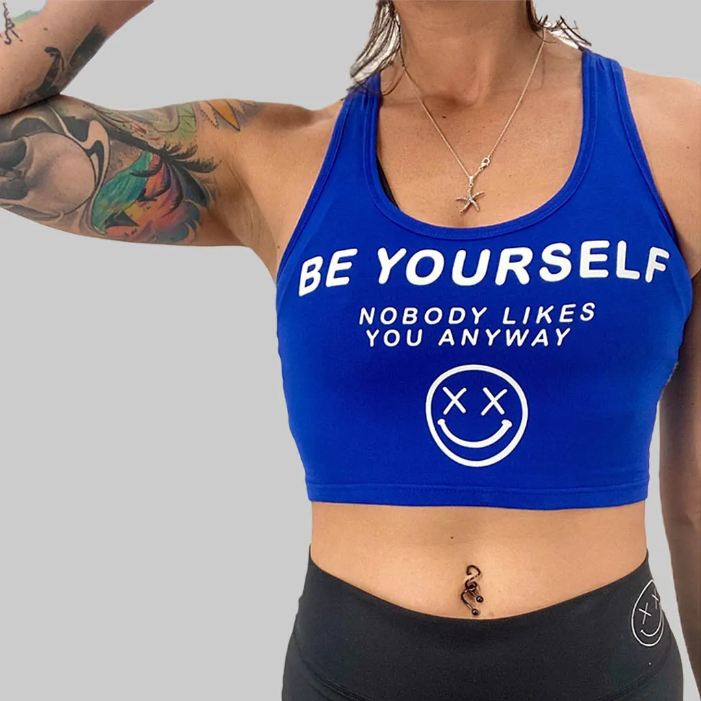 Salty Savage Ladies "Be Yourself" Racerback Crop Tank