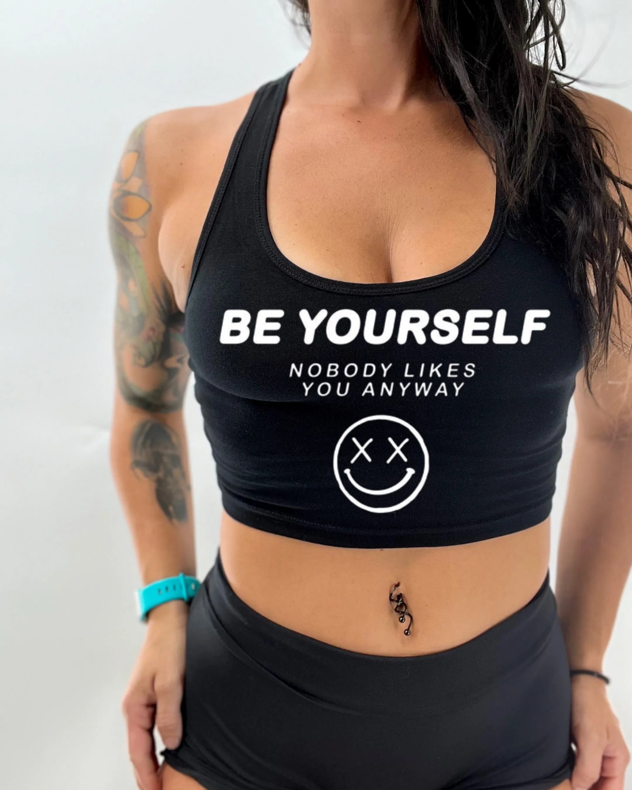 Salty Savage Ladies "Be Yourself" Racerback Crop Tank