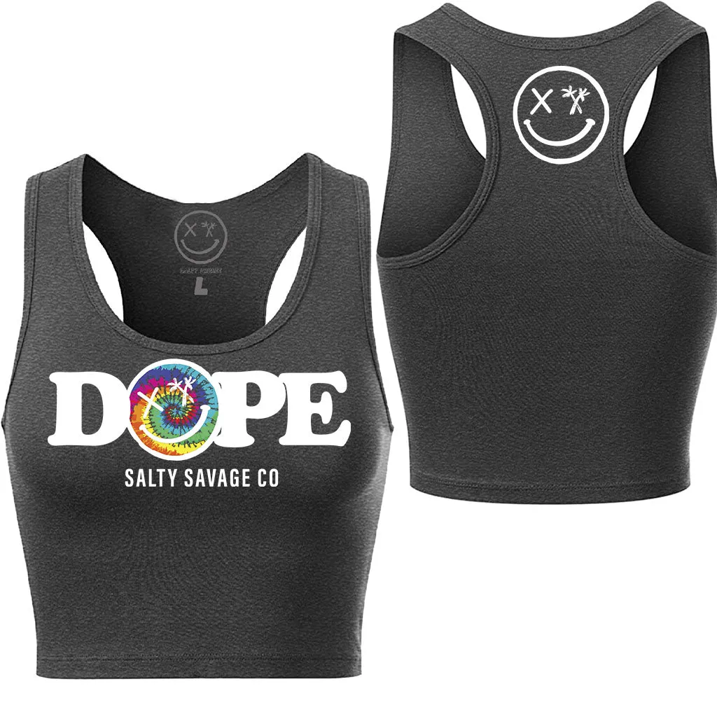 Salty Savage Ladies "DOPE" Racerback Crop Tank