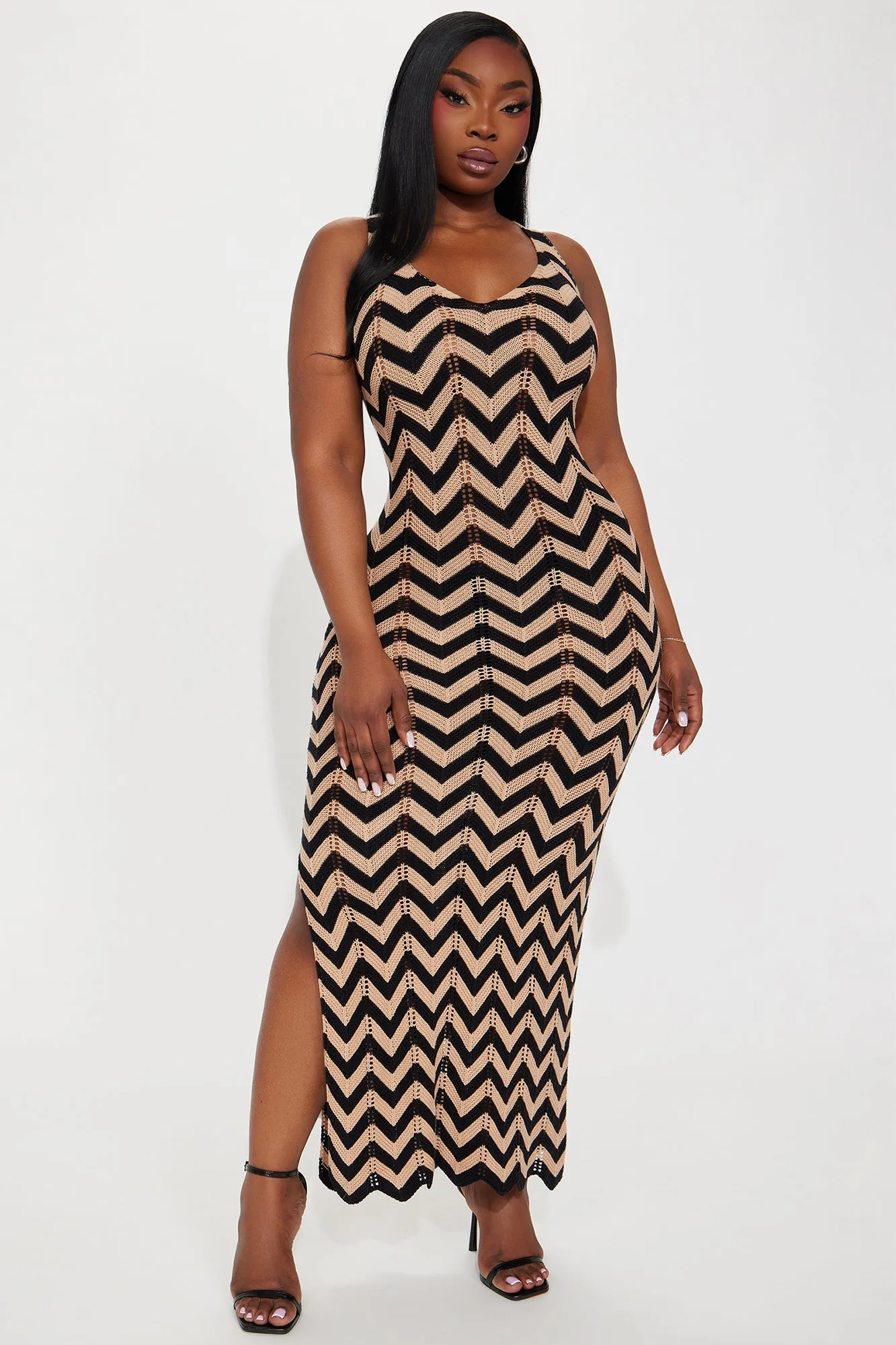 Sandie Crochet Maxi Dress - Black/combo