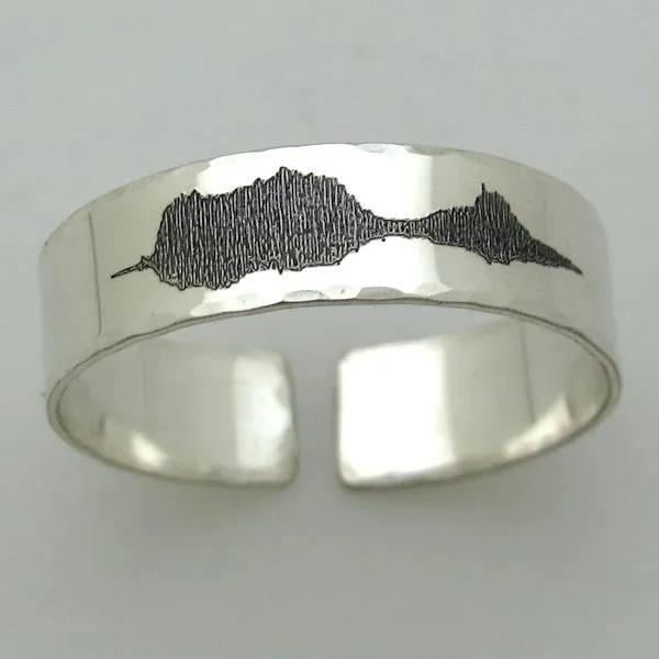 Sound Wave Band Ring for Men