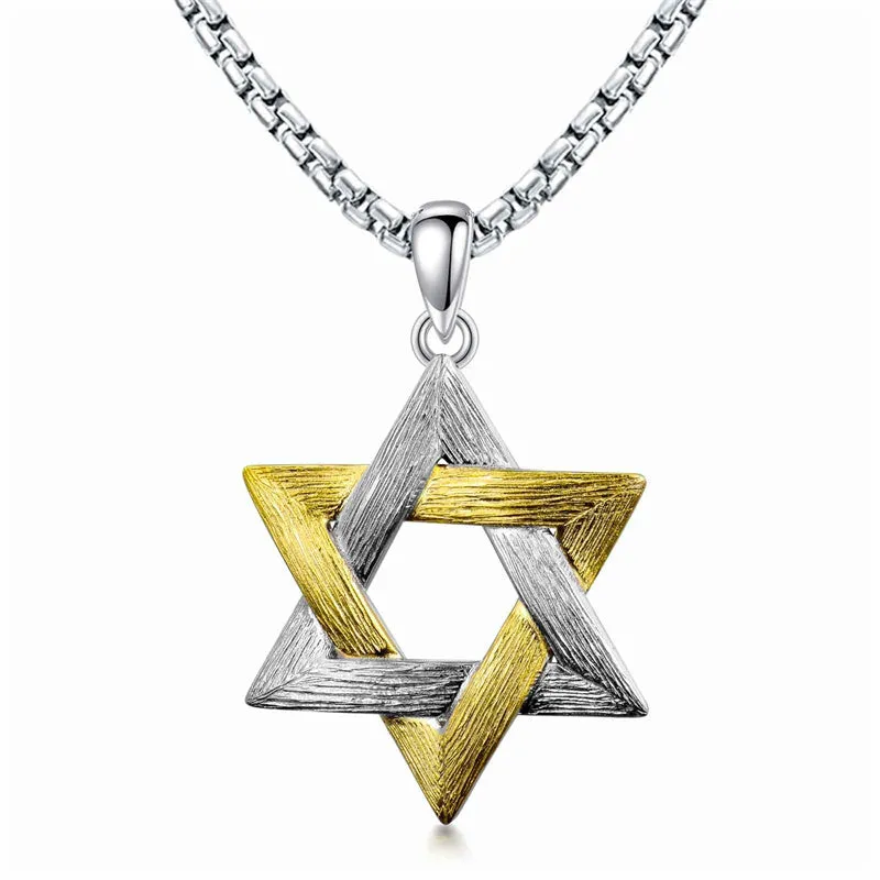 Star of David Necklace Sterling Silver Jewish Necklace for Men