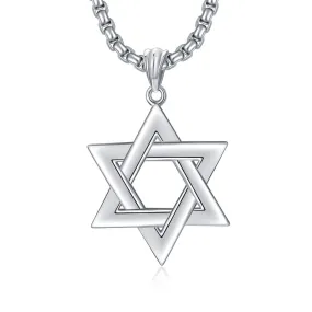 Star of David Necklace Sterling Silver Jewish Necklace for Men