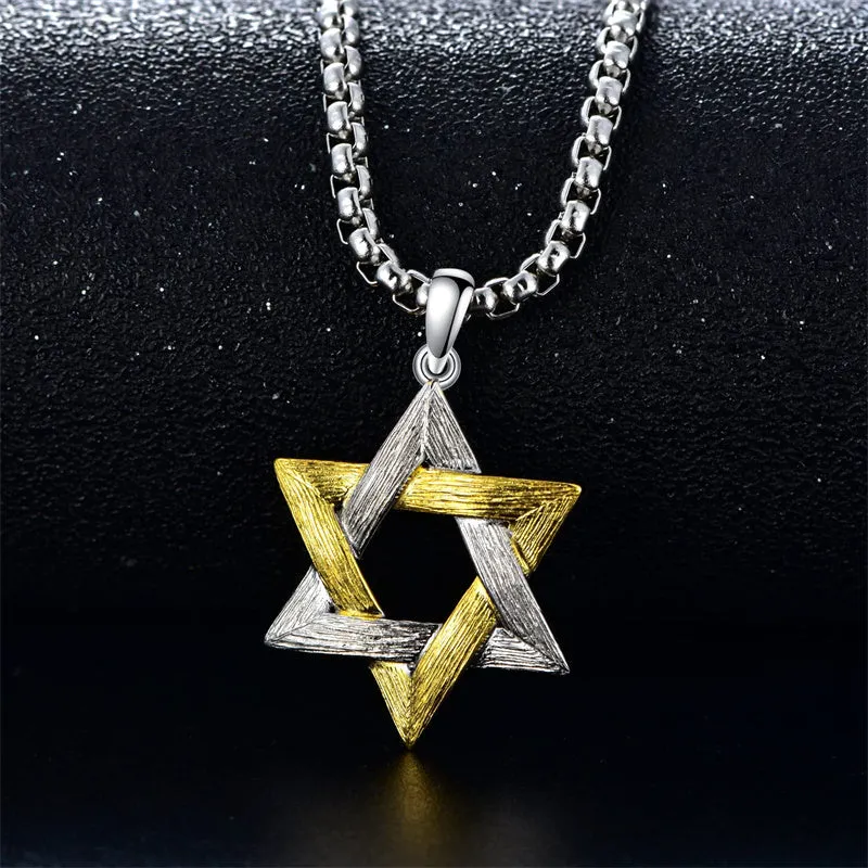 Star of David Necklace Sterling Silver Jewish Necklace for Men