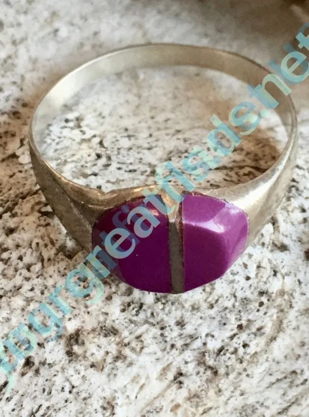 Sterling Silver & Faux Sugilite Ring Mexico