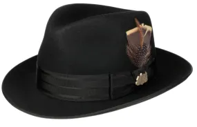 Stetson Traditional premium fur felt classic Fedora in Black