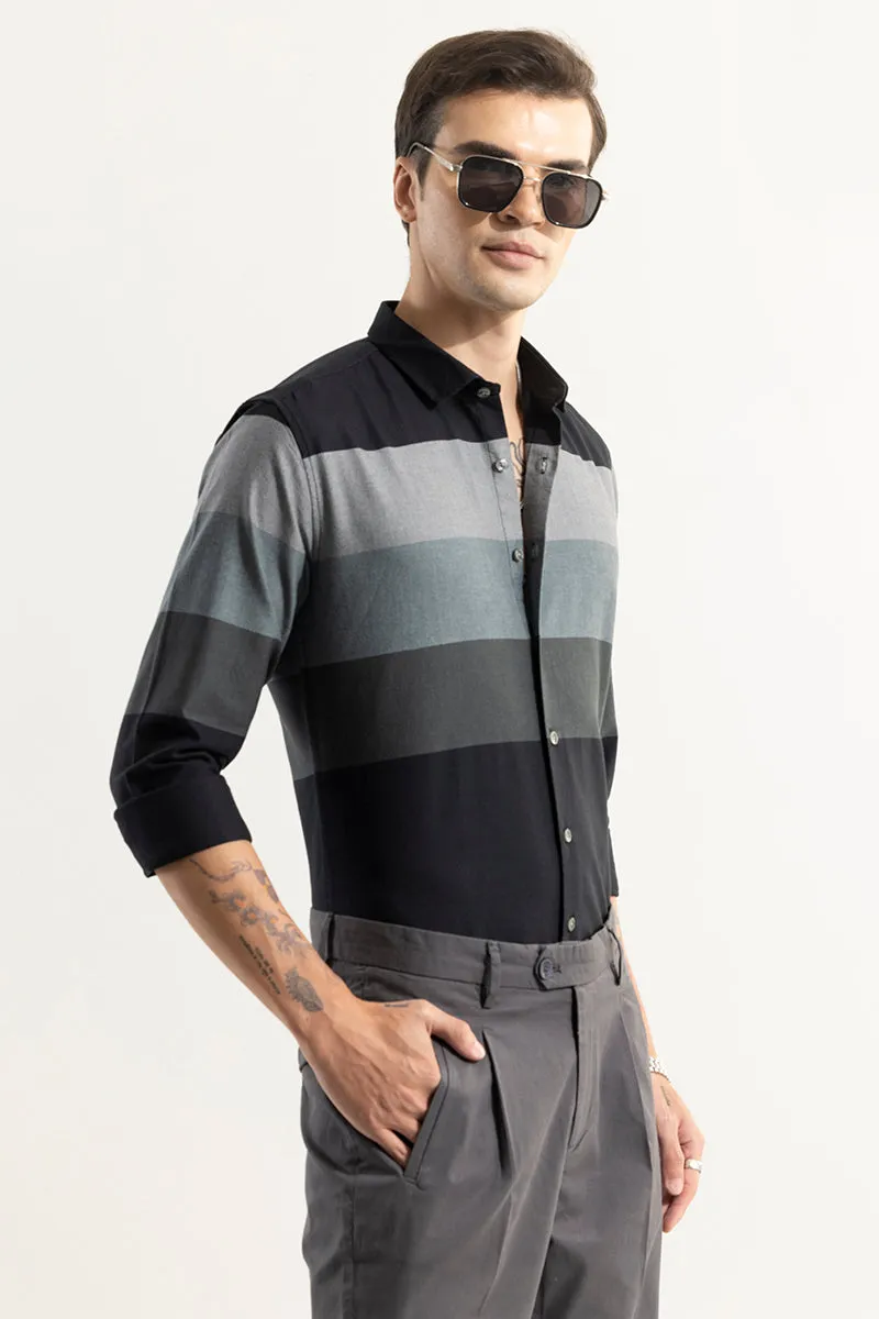 Striped Dominance Black Shirt