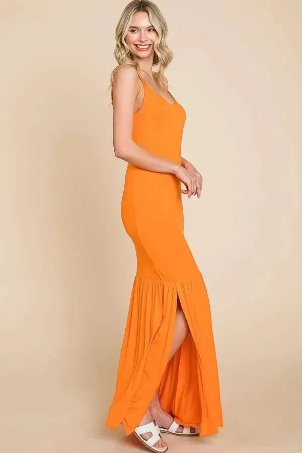 Sunkist Orange Cami Maxi Sundress