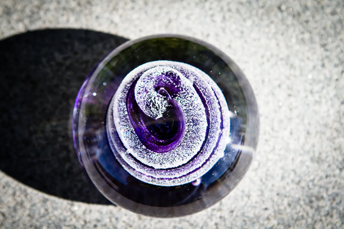 Swirl Paperweight with Cremation Ash