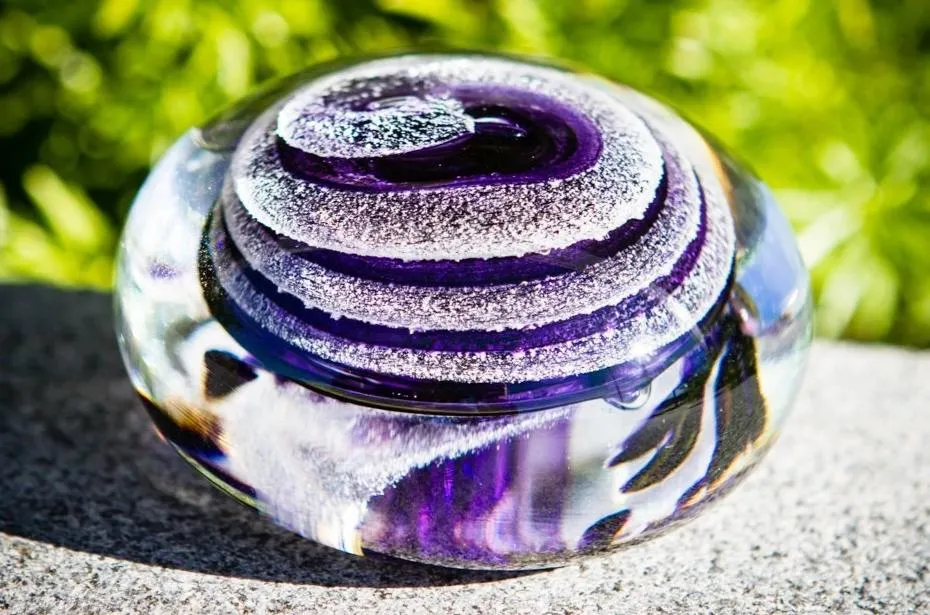 Swirl Paperweight with Cremation Ash