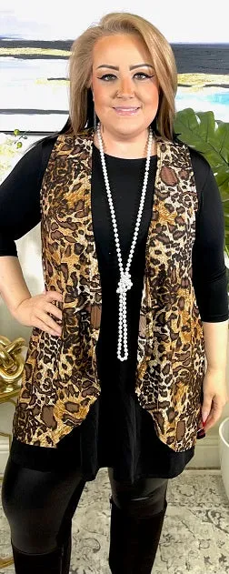 Tan & Brown Leopard VEST