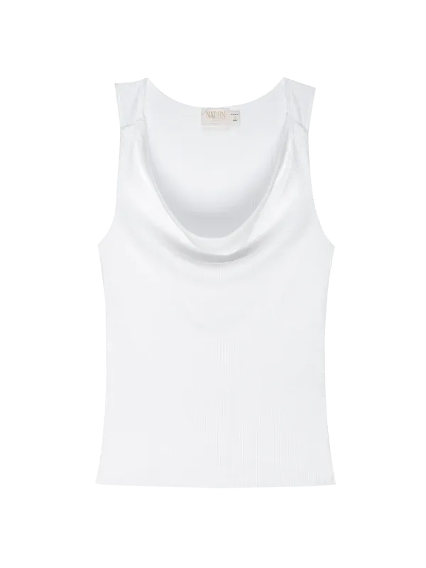 TARIN RACERBACK COWL TANK (WHITE) - NATION