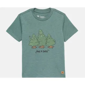 tentree Silver Pine Heather/Forest Hug A Tree Kids T-Shirt