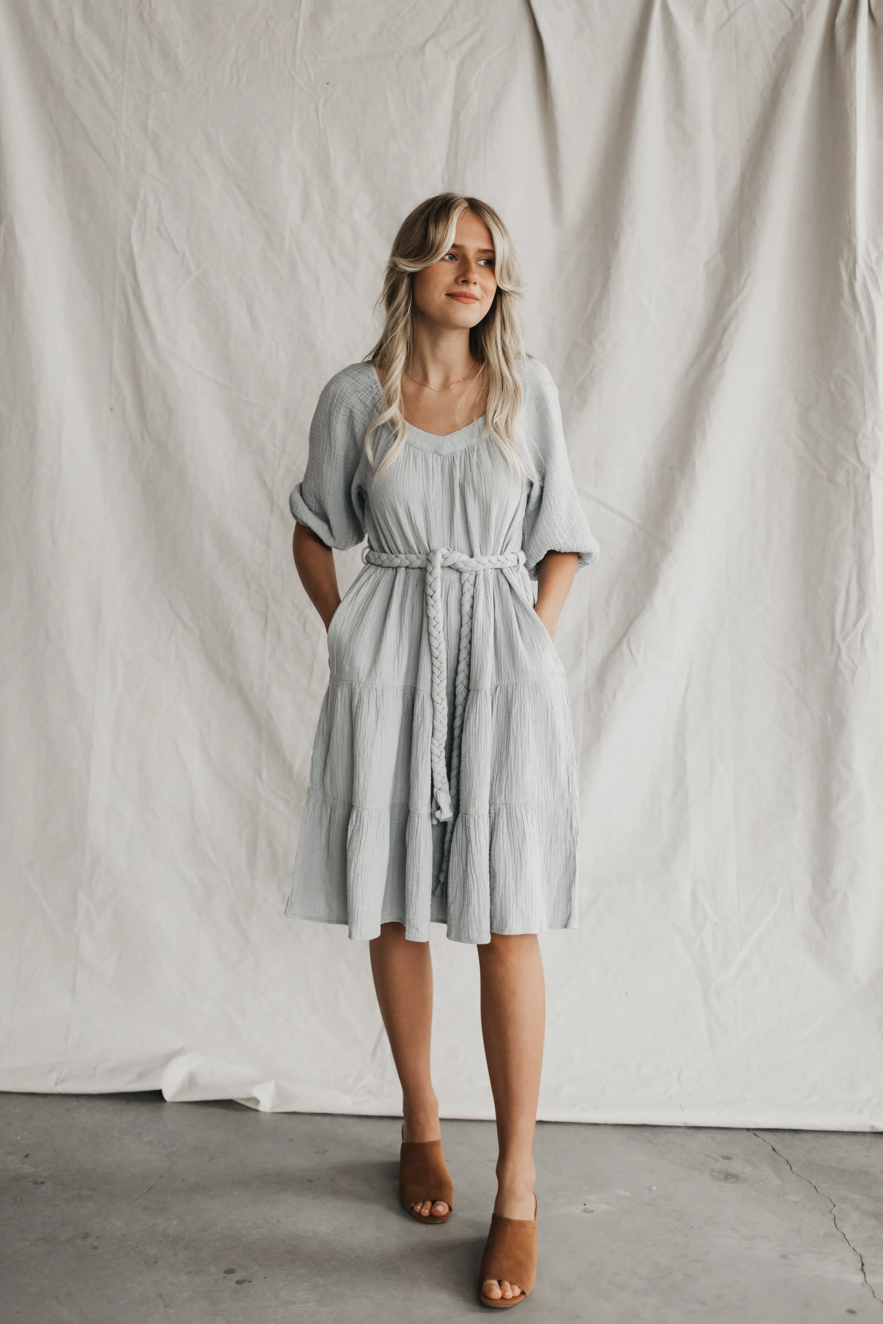 Tessa Dress in Pastel Blue