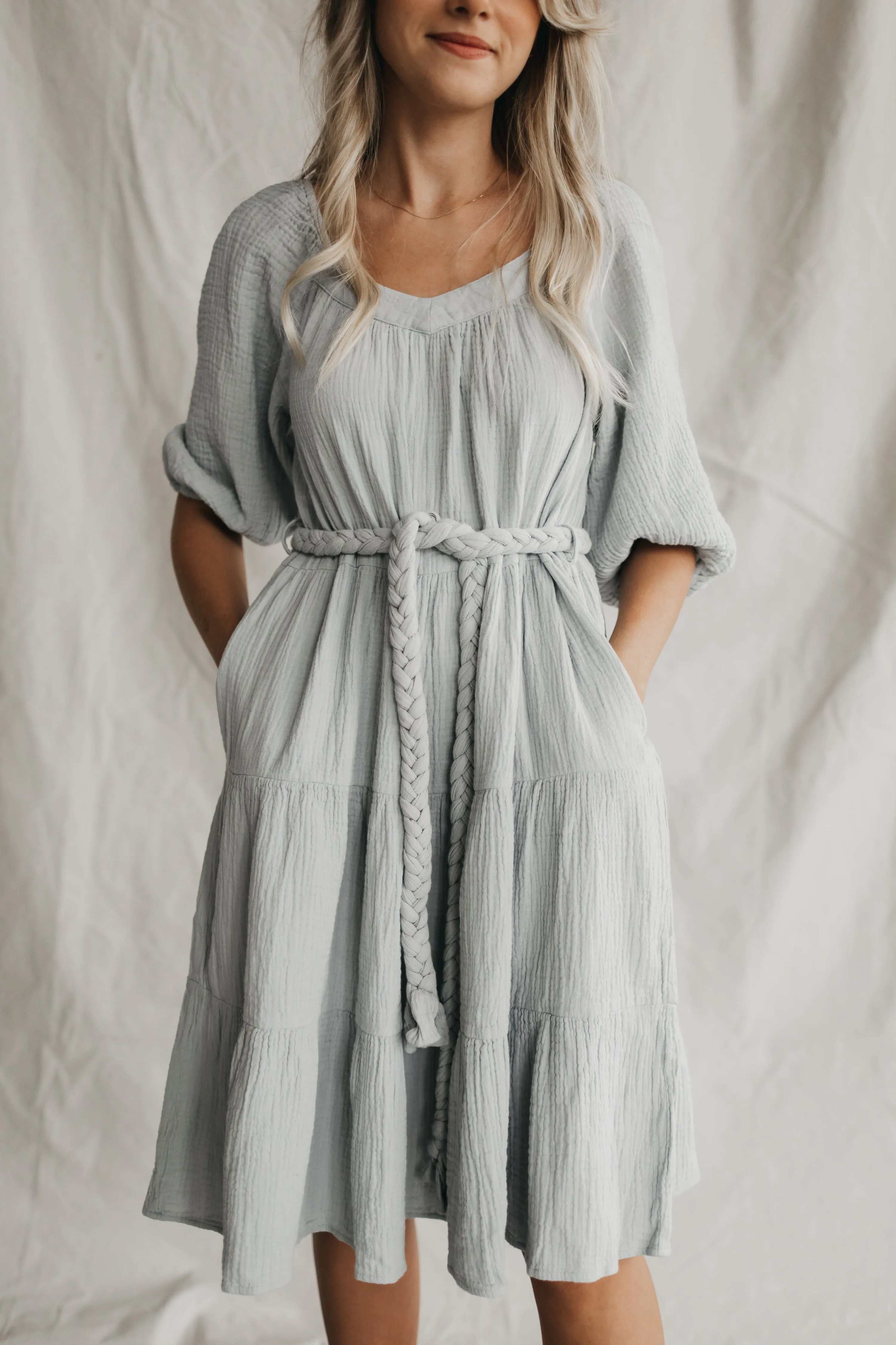 Tessa Dress in Pastel Blue