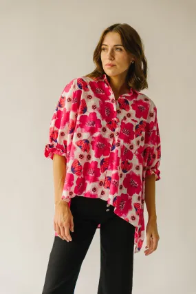 The Briar Floral Drop Shoulder Blouse in Rose