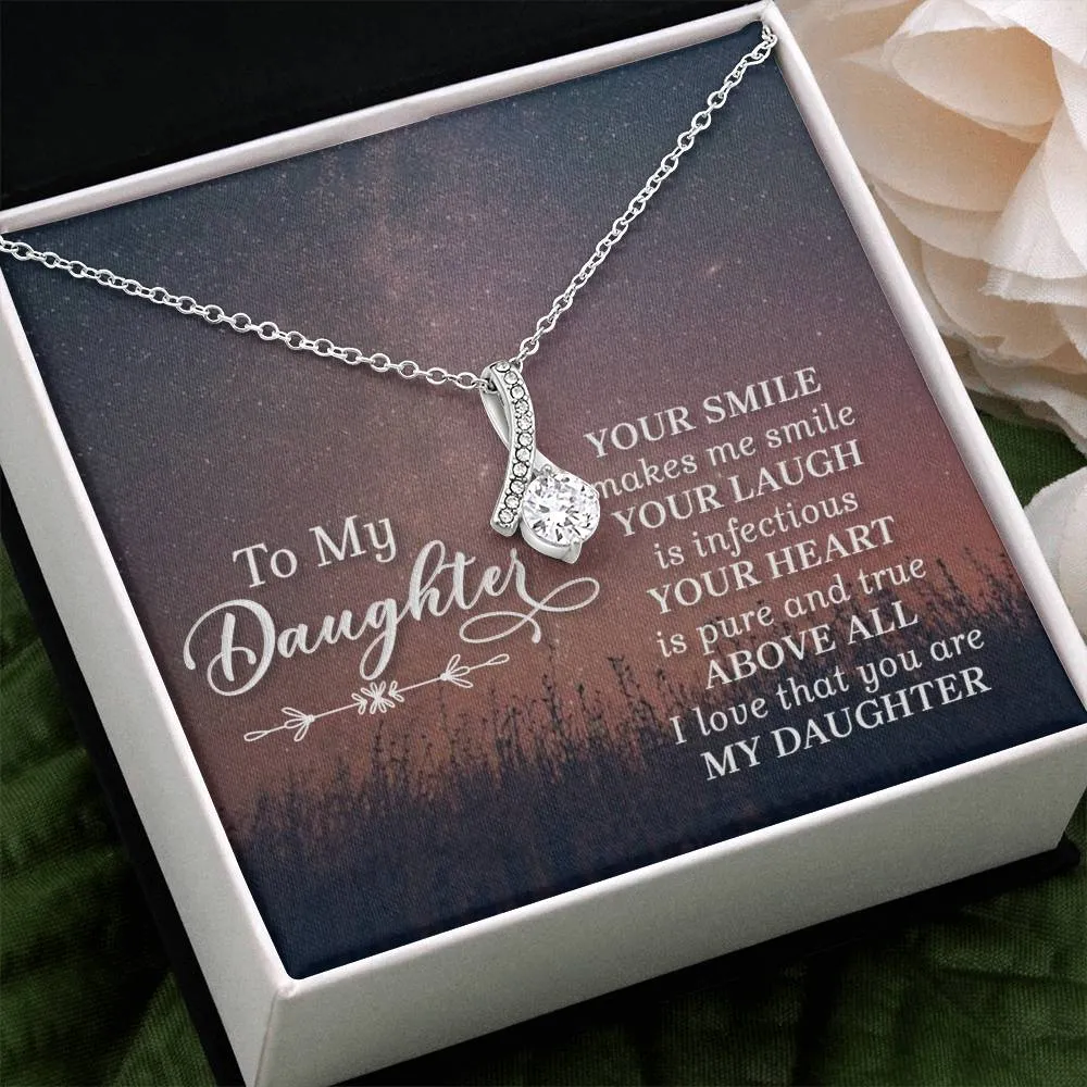 To My Daughter Necklace from Mom/dad, Your Smile Makes Me Smile