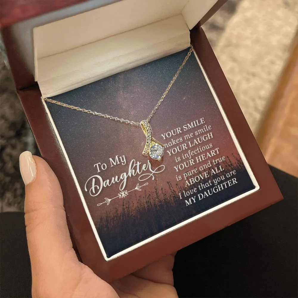 To My Daughter Necklace from Mom/dad, Your Smile Makes Me Smile