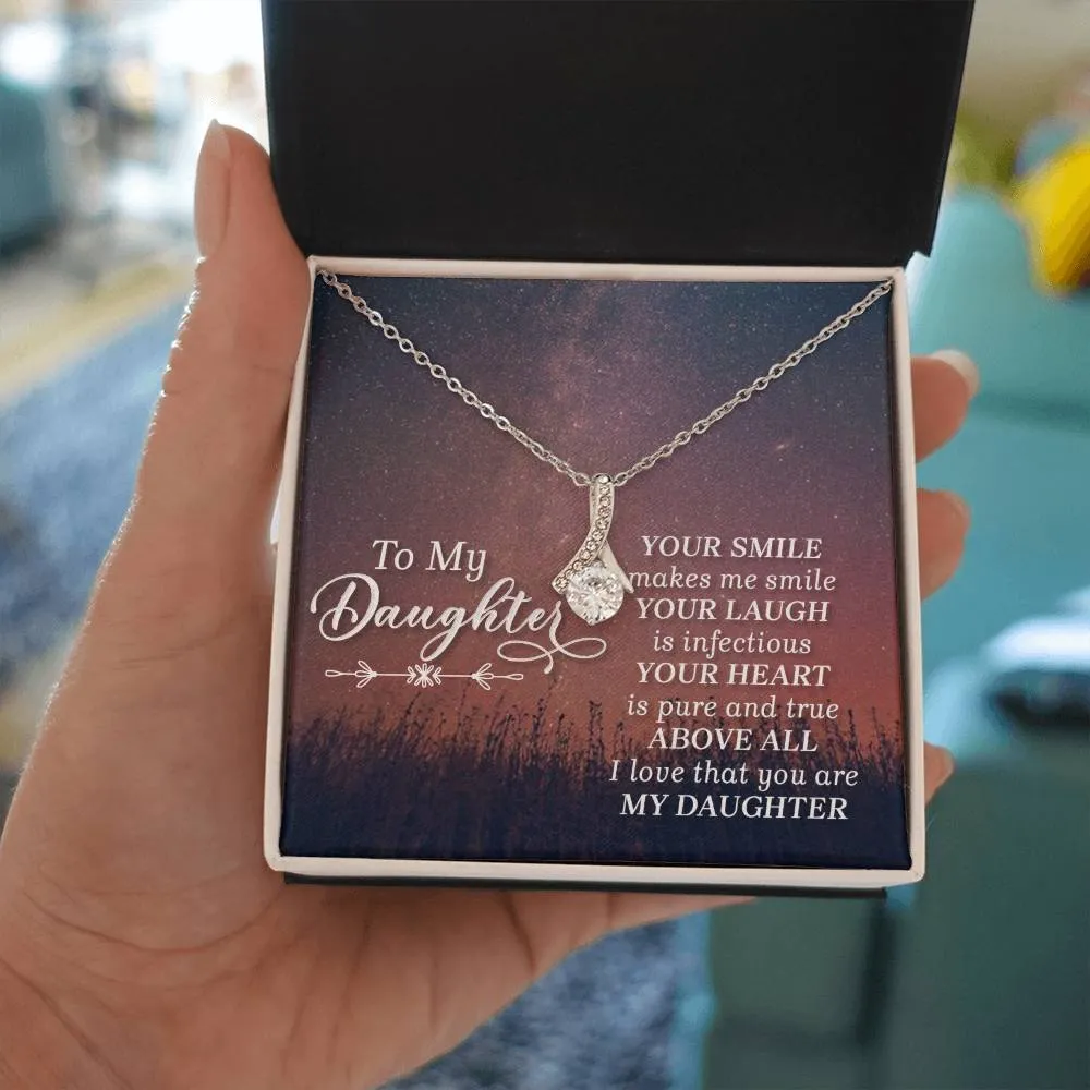 To My Daughter Necklace from Mom/dad, Your Smile Makes Me Smile