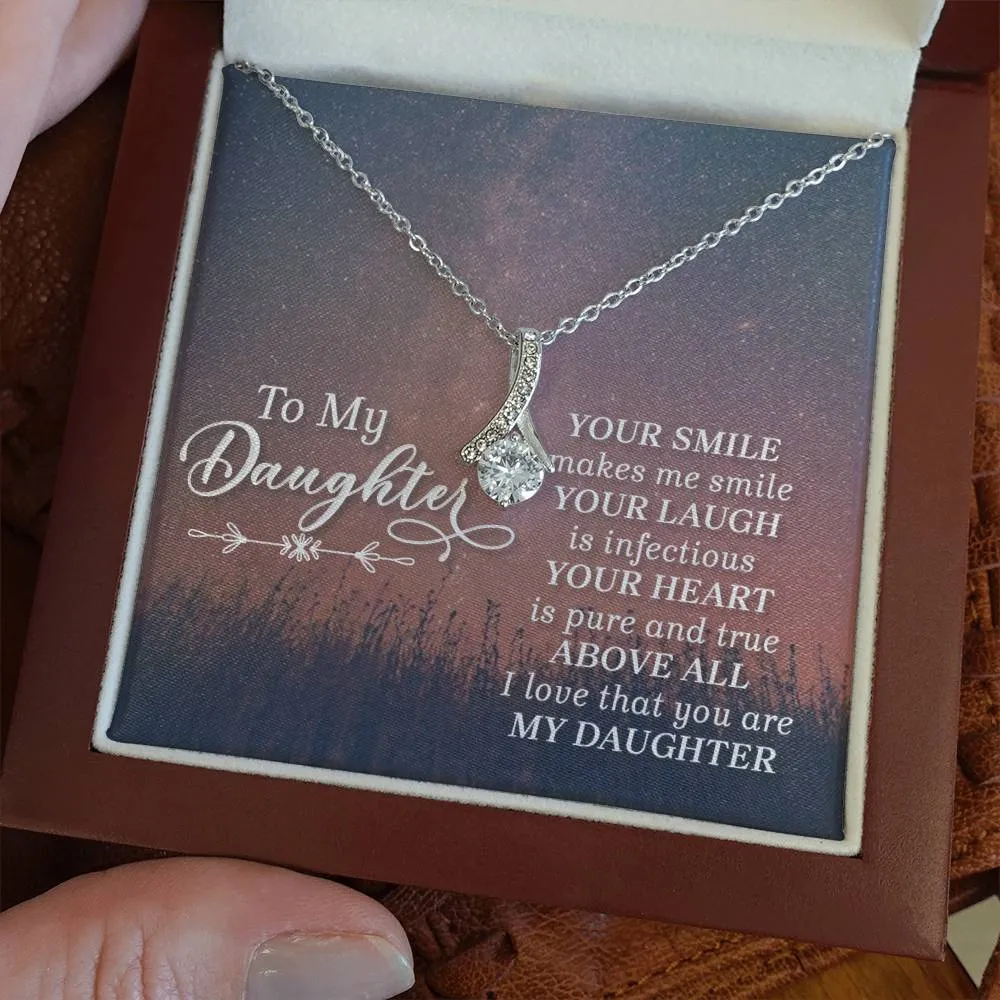 To My Daughter Necklace from Mom/dad, Your Smile Makes Me Smile