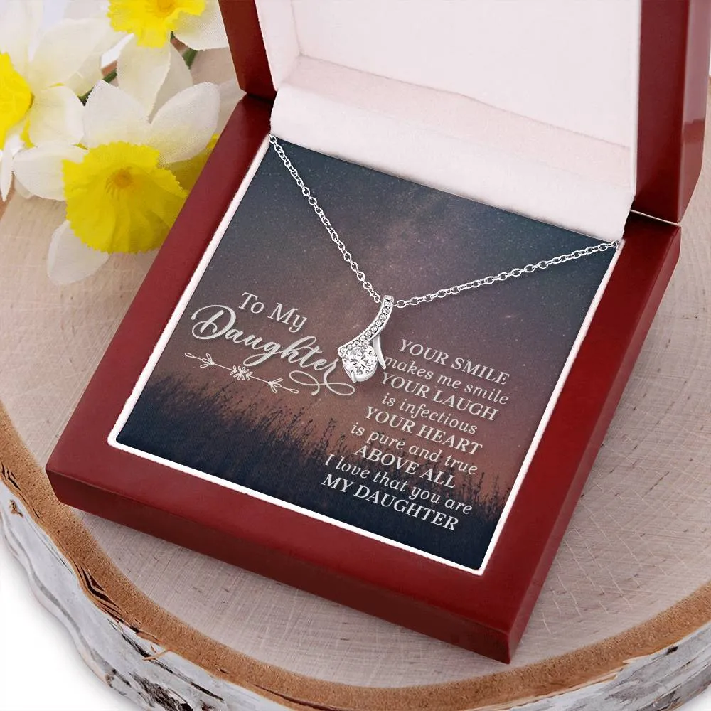 To My Daughter Necklace from Mom/dad, Your Smile Makes Me Smile