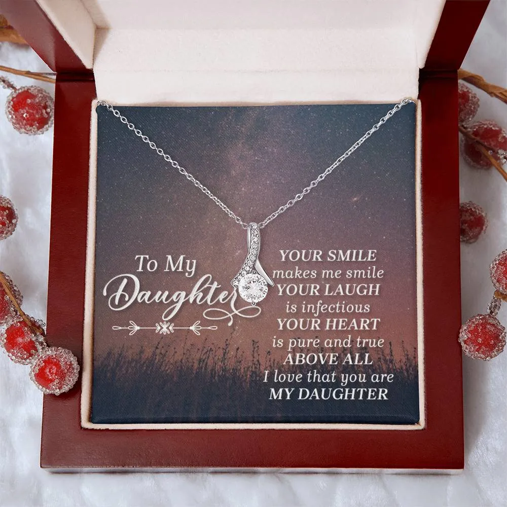 To My Daughter Necklace from Mom/dad, Your Smile Makes Me Smile