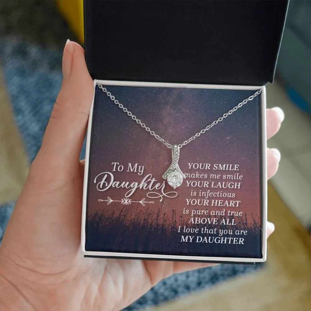 To My Daughter Necklace from Mom/dad, Your Smile Makes Me Smile