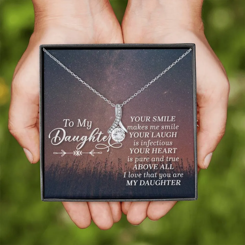 To My Daughter Necklace from Mom/dad, Your Smile Makes Me Smile