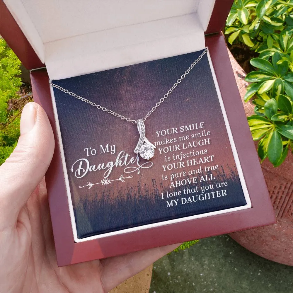 To My Daughter Necklace from Mom/dad, Your Smile Makes Me Smile