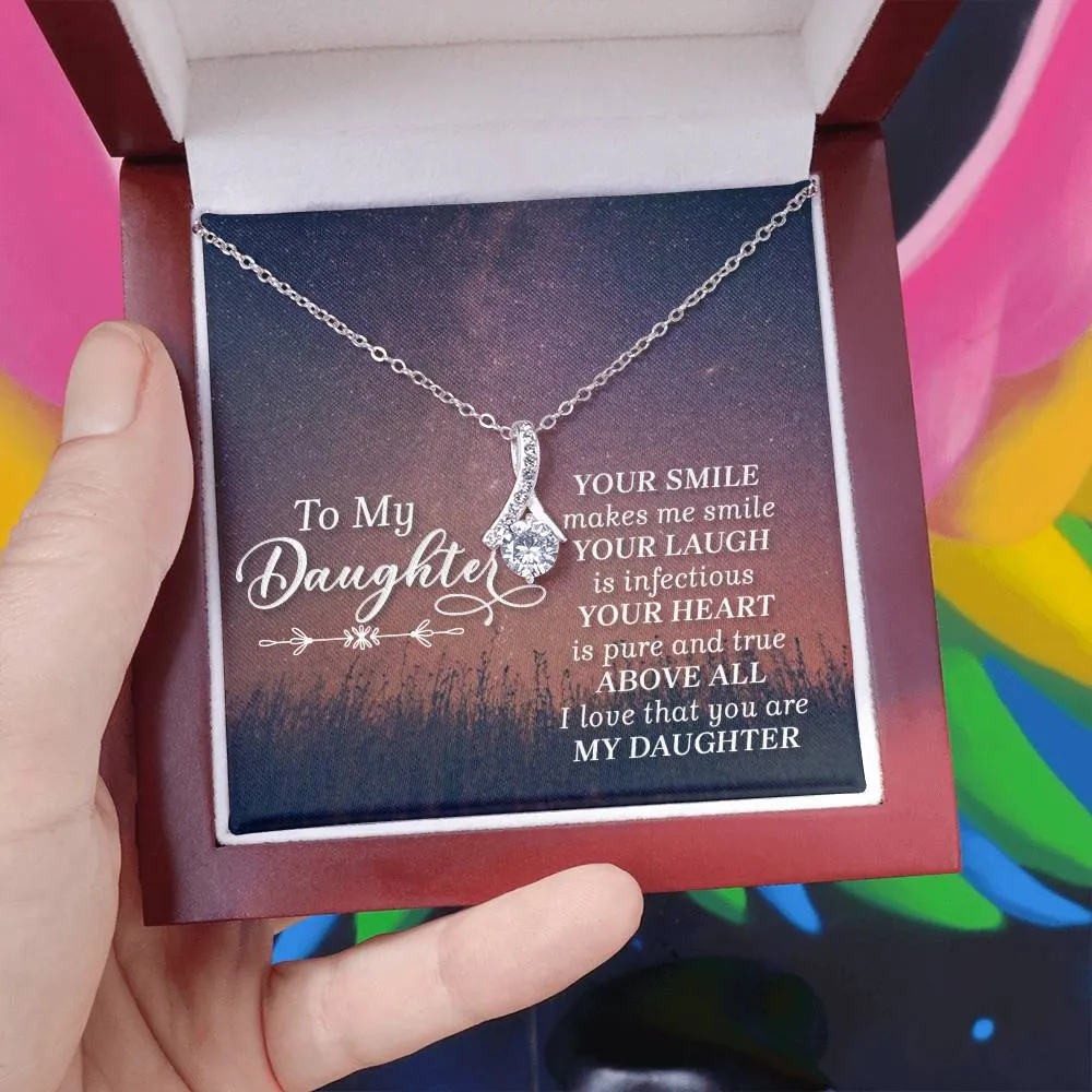 To My Daughter Necklace from Mom/dad, Your Smile Makes Me Smile