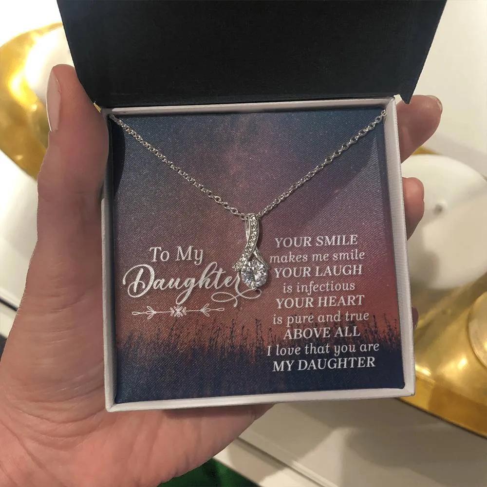 To My Daughter Necklace from Mom/dad, Your Smile Makes Me Smile